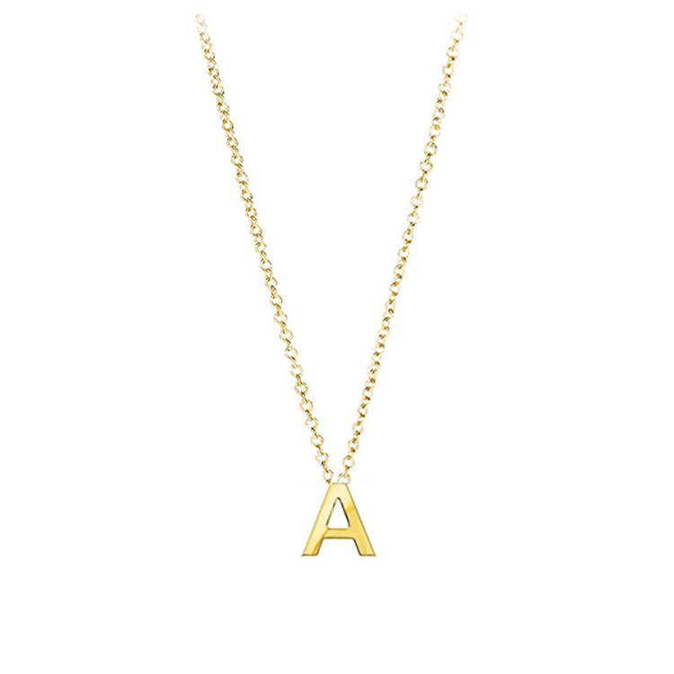 Engraved Scrabble Initial Letter Necklace Gold Plated